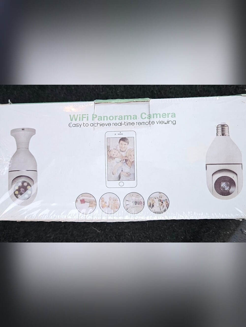 NIB WiFi Panorama Light Bulb Security Camera 360° Smart Home CCTV